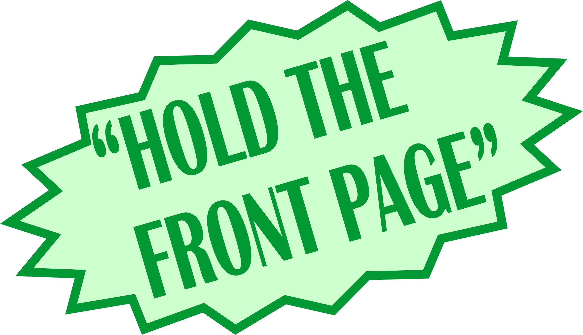 Hold the front page written in green pop out box